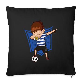 Football Dab Uruguay Uruguayen Footballer Dabbing - Housse de coussin décorative 45 x 45 cm - noir - Devant
