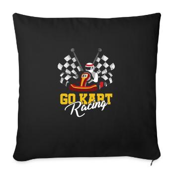 Go Karts Motorsport Karting Road Racing Racer Go - Sofa pillowcase 17,3'' x 17,3'' (45 x 45 cm) - black - Front