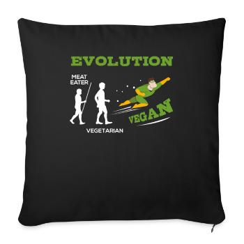 Vegan Vegan Vegan Veganism Organic Gift - Housse de coussin décorative 45 x 45 cm - noir - Devant