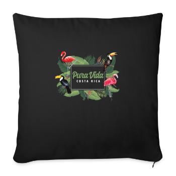 Animaux Pura Vida Flamingo Faune Plages Costa - Housse de coussin décorative 45 x 45 cm - noir - Devant