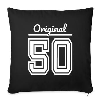 1950 year of birth, year / 50th birthday, age - Sofa pillowcase 17,3'' x 17,3'' (45 x 45 cm) - black - Front