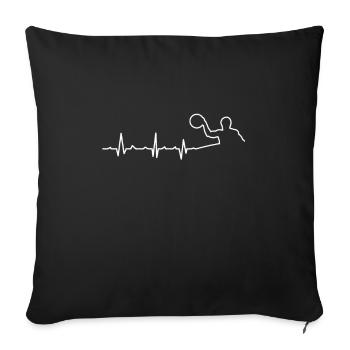 Waterpolo Heartbeat Surf Sports nautiques Nageurs - Housse de coussin décorative 45 x 45 cm - noir - Devant