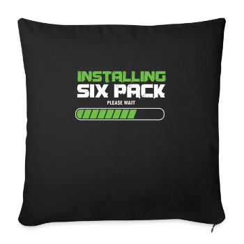 Installing Six Packs Workout Gym Abs Exercise - Sofa pillowcase 17,3'' x 17,3'' (45 x 45 cm) - black - Front