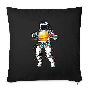 Weltraum Planet Orbit Galaxy Nerd Cool - Sofakissenbezug 45 x 45 cm - Schwarz - Vorne