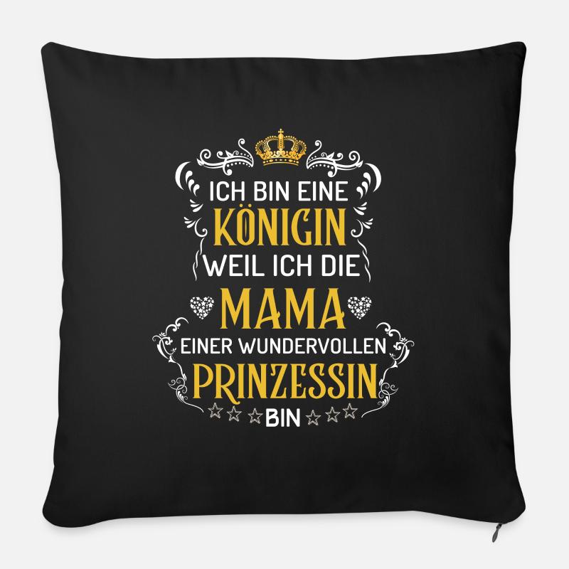 Maman d'une merveilleuse princesse - Housse de coussin décorative 45 x 45 cm - noir