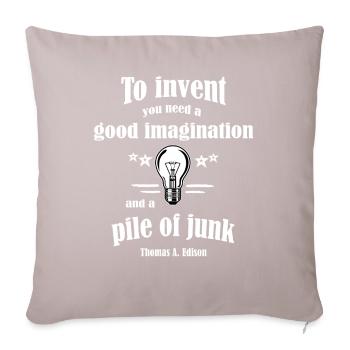 Inventor - imagination - Sofa pillowcase 17,3'' x 17,3'' (45 x 45 cm) - light taupe - Front