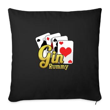 Cartes Gin Rummy Jeu TwoPlayer Card French Cards - Housse de coussin décorative 45 x 45 cm - noir - Devant