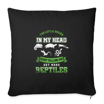 The Little Voice In My Head Reptiles Reptilia - Sofa pillowcase 17,3'' x 17,3'' (45 x 45 cm) - black - Front