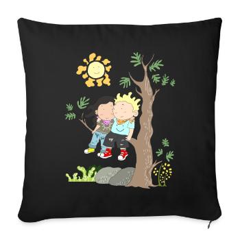 gros amour cher couple cadeau chemise - Housse de coussin décorative 45 x 45 cm - noir - Devant