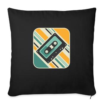 Cassette Retro Classic Tapes Players Cassette - Sofa pillowcase 17,3'' x 17,3'' (45 x 45 cm) - black - Front