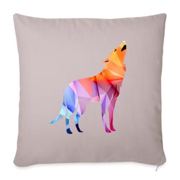 Howling Polygon Wolf - Sofa pillowcase 17,3'' x 17,3'' (45 x 45 cm) - light taupe - Front