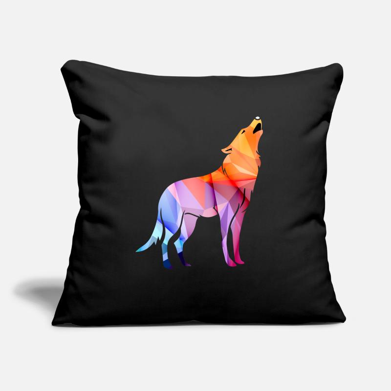Polygone pleurnute loup Housse de coussin décorative 45 x 45 cm