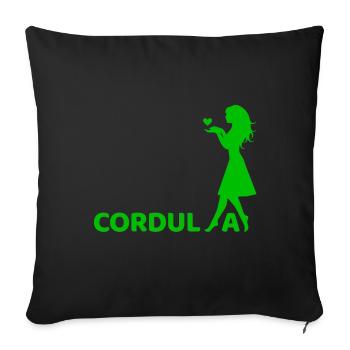 Vert cordula - Housse de coussin décorative 45 x 45 cm - noir - Devant