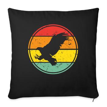 Retro Eagle Shirt - Sofa pillowcase 17,3'' x 17,3'' (45 x 45 cm) - black - Front