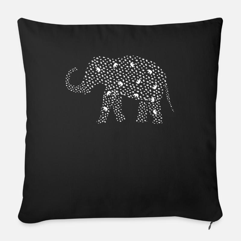 Elefant aus Elefanten - Sofakissenbezug 45 x 45 cm - Schwarz