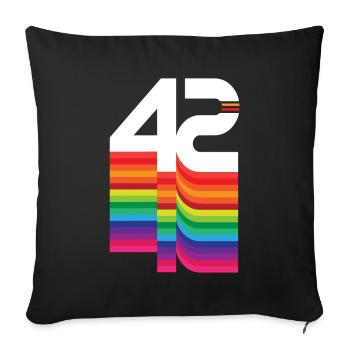 42 years "birthday" - Sofa pillowcase 17,3'' x 17,3'' (45 x 45 cm) - black - Front