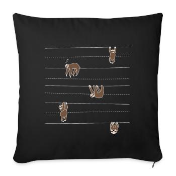 Sloth pattern gift idea for sloth fans - Sofa pillowcase 17,3'' x 17,3'' (45 x 45 cm) - black - Front