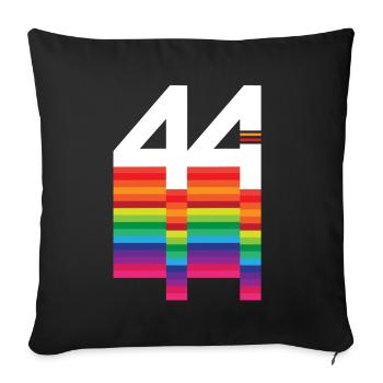 44 years "birthday" - Sofa pillowcase 17,3'' x 17,3'' (45 x 45 cm) - black - Front