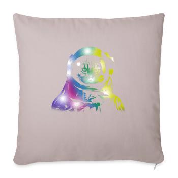 Chat Space Outerspace Galaxy Chats Chatons Propriétaires - Housse de coussin décorative 45 x 45 cm - taupe clair - Devant