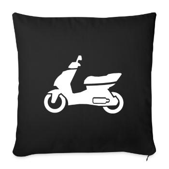 Motorroller - Sofakissenbezug 45 x 45 cm - Schwarz - Vorne