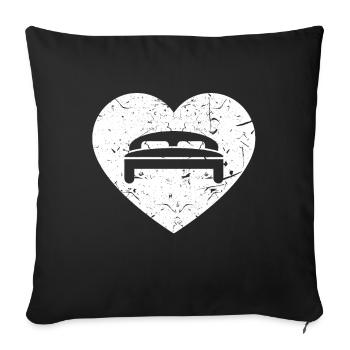 Bed Love - Sofa pillowcase 17,3'' x 17,3'' (45 x 45 cm) - black - Front