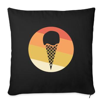 Vintage Ice Cream - Sofa pillowcase 17,3'' x 17,3'' (45 x 45 cm) - black - Front