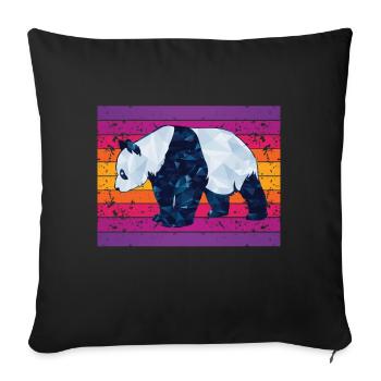 panda - Sofa pillowcase 17,3'' x 17,3'' (45 x 45 cm) - black - Front