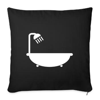 Bathtub with shower head - Sofa pillowcase 17,3'' x 17,3'' (45 x 45 cm) - black - Front