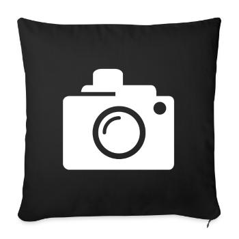 Camera camera - Sofa pillowcase 17,3'' x 17,3'' (45 x 45 cm) - black - Front
