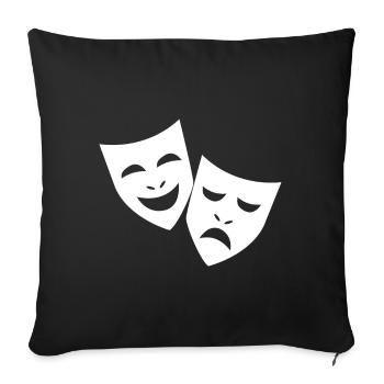 Theater - cheerful and sad mask - Sofa pillowcase 17,3'' x 17,3'' (45 x 45 cm) - black - Front