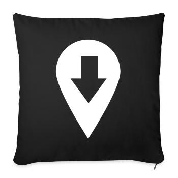 Vessie emplacement avec flèche vers le bas - Téléchargement - Housse de coussin décorative 45 x 45 cm - noir - Devant