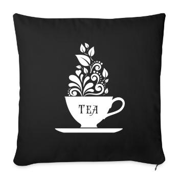 Tea - Sofa pillowcase 17,3'' x 17,3'' (45 x 45 cm) - black - Front