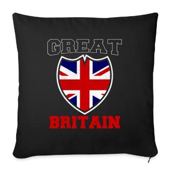 England Großbritannien - Sofakissenbezug 45 x 45 cm - Schwarz - Vorne