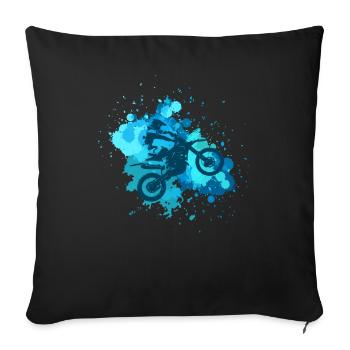 Motocross Splatter Dirt Bike Riders Racing - Housse de coussin décorative 45 x 45 cm - noir - Devant