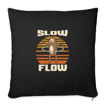 Slow Flow Retro Vintage Hula Hoop Hula Hooping - Sofa pillowcase 17,3'' x 17,3'' (45 x 45 cm) - black - Front