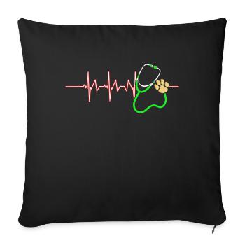 Vétérinaire vétérinaire vétérinaire vétérinaire - Housse de coussin décorative 45 x 45 cm - noir - Devant