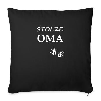 Stolze Oma - Sofakissenbezug 45 x 45 cm - Schwarz - Vorne