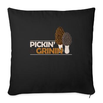 Ramasseur de champignons Pickin 'And Grinin - Housse de coussin décorative 45 x 45 cm - noir - Devant