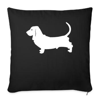 Basset Hound - Sofa pillowcase 17,3'' x 17,3'' (45 x 45 cm) - black - Front