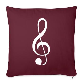 Clé clé musique icône musique - Housse de coussin décorative 45 x 45 cm - bordeaux - Devant