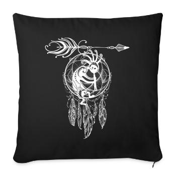 Native American Filigree Kokopelli Dreamcatcher 2 - Sofakissenbezug 45 x 45 cm - Schwarz - Vorne