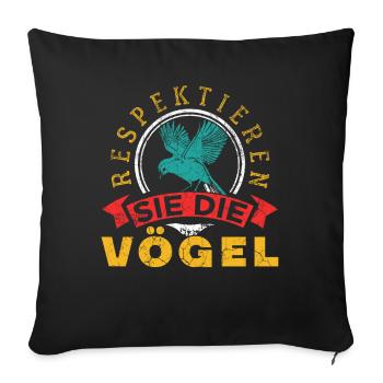 Vogel - Sofakissenbezug 45 x 45 cm - Schwarz - Vorne