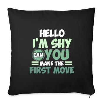 Mûre Pun Hilarante Flirt Dating Blague Bonjour, je suis - Housse de coussin décorative 45 x 45 cm - noir - Devant