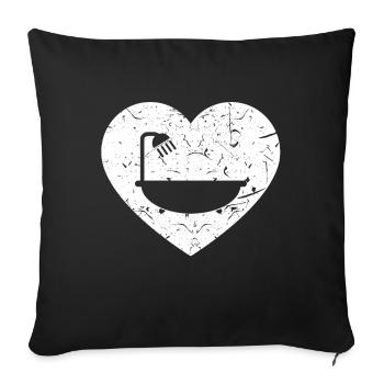 Bathtub in the heart - Sofa pillowcase 17,3'' x 17,3'' (45 x 45 cm) - black - Front