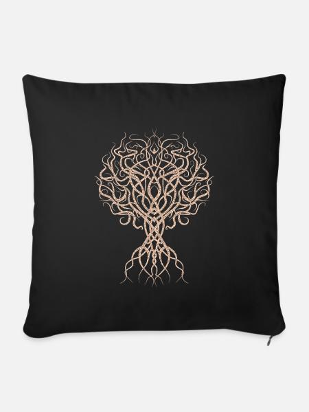 Yggdrasil der Lebensbaum für alle Winkinger Fans - Sofakissenbezug 45 x 45 cm - Schwarz