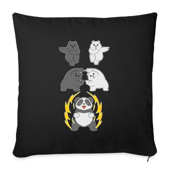 Panda Fusion Panda bear polar bear black bear gift - Sofa pillowcase 17,3'' x 17,3'' (45 x 45 cm) - black - Front