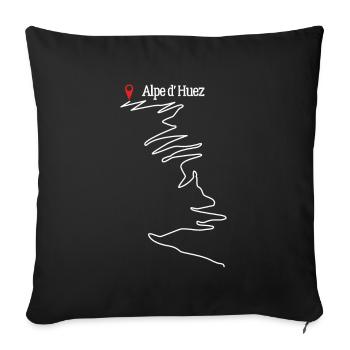 Alpe D 'Huez Ski de fond Skieur Glace Neige - Housse de coussin décorative 45 x 45 cm - noir - Devant