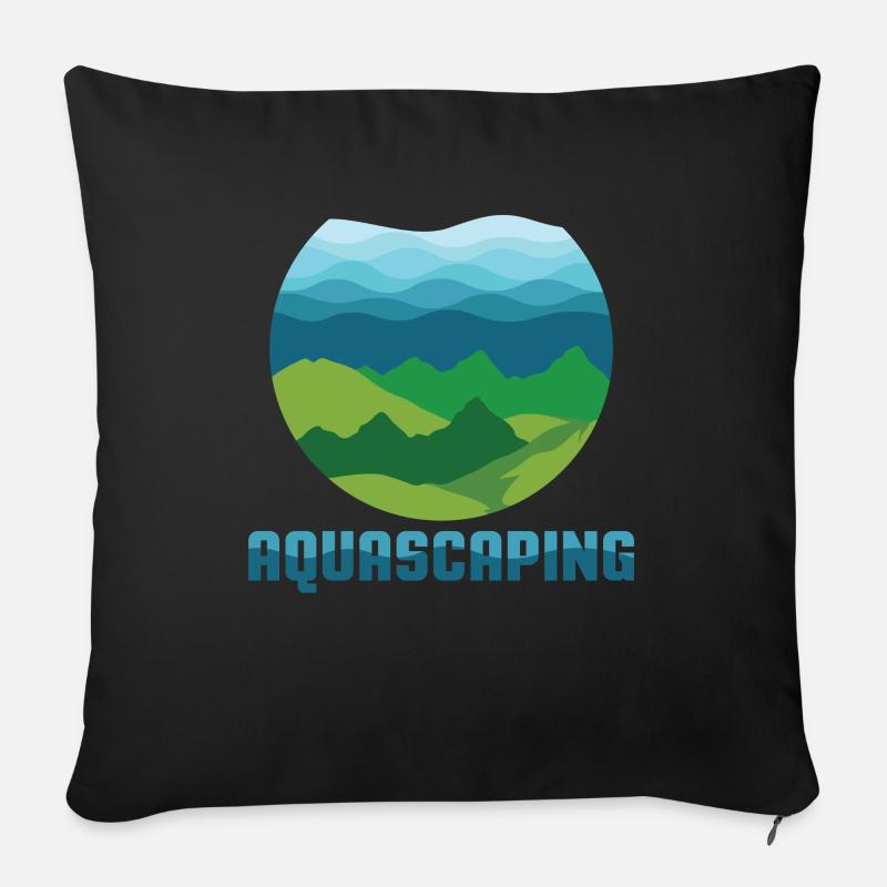 Aquascaping Design I Aquarium Aquarium Gärtner - Sofakissenbezug 45 x 45 cm - Schwarz