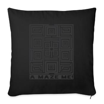 A Maze Me Labyrinth Illusion Pattern Graphic - Sofa pillowcase 17,3'' x 17,3'' (45 x 45 cm) - black - Front
