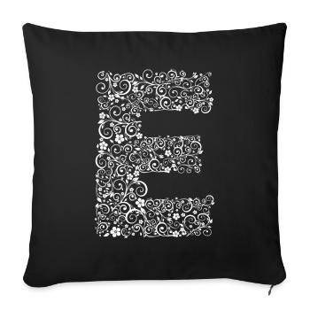 Letter E - Sofa pillowcase 17,3'' x 17,3'' (45 x 45 cm) - black - Front